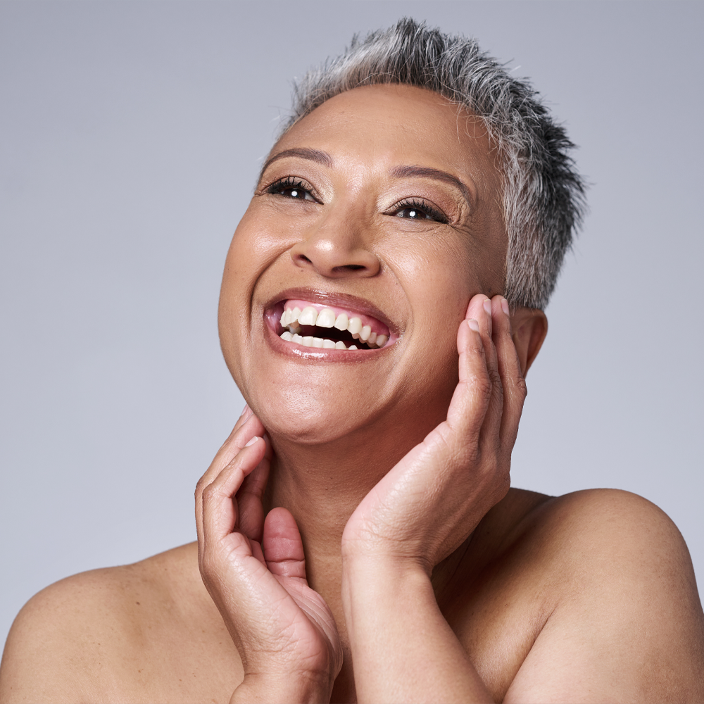 Woman feeling refreshed after a facial